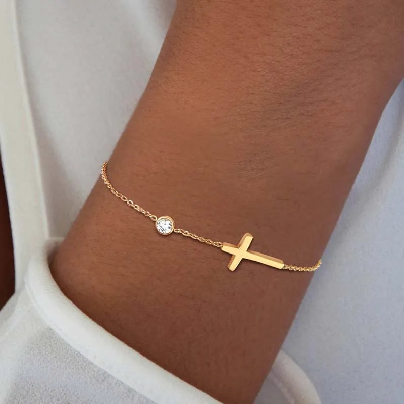 Faith & Grace Cross Chain Bracelet
