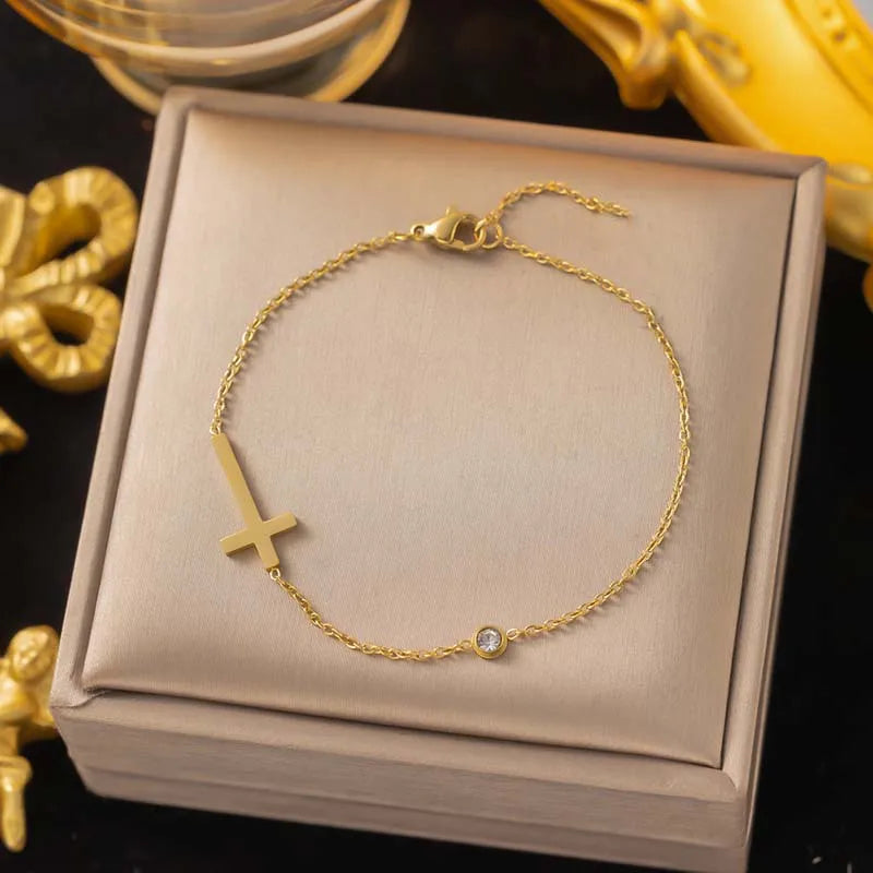 Faith & Grace Cross Chain Bracelet